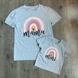 Mother’s Day Matching Set Mama and Mini Rainbow Tshirts Small - 4T